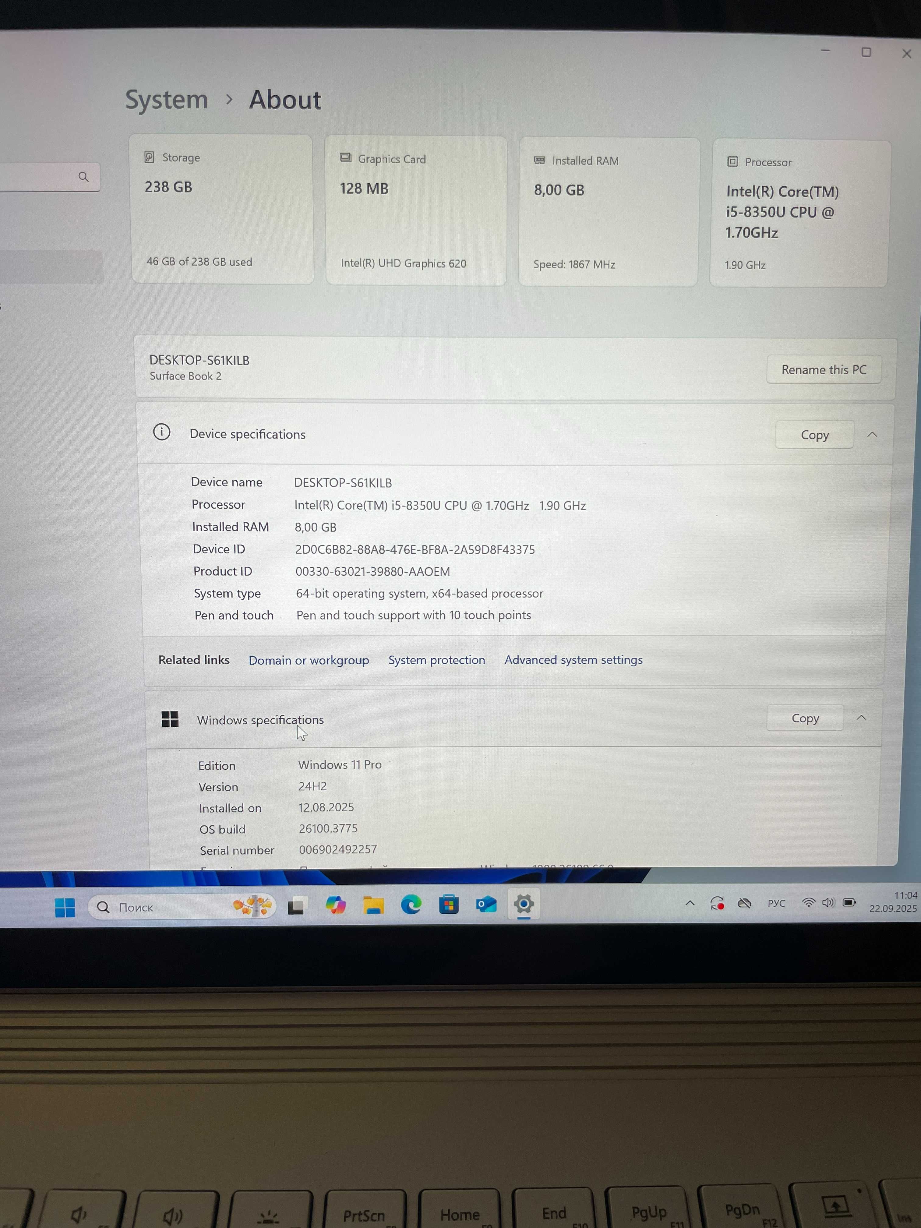 Microsoft Surface book 2. Win 11/ i5/ 8/ 256 Гб.