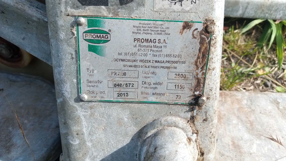 Paleciak sztaplarka ocynkowany do palet wózek paletowy