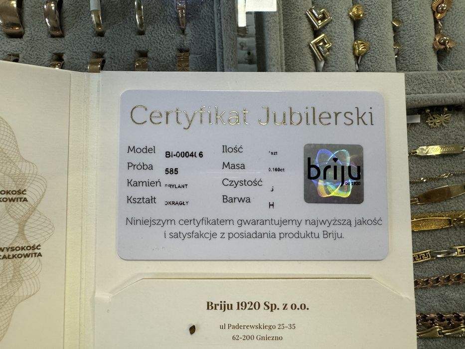 Złoty pierścionek z diamentem • pr.585 • roz.14 • Lombard Halogsm Łódź