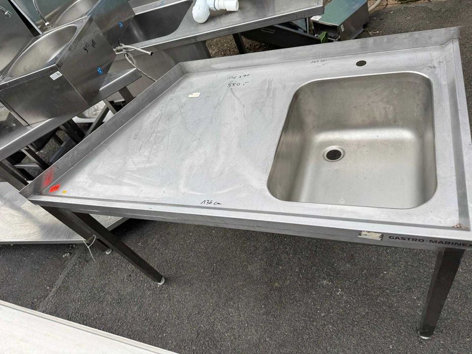 Zlew gastronomiczny 1 komorowy skośny tanio sprzedam bdb stan 136cm