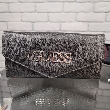 Женский стильный кошелек гаманец Гесс Guess конверт черный