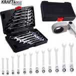 KRAFT&DELE Klucze Płasko Oczkowe Z Grzechotką Łamane 8-19mm KD11304