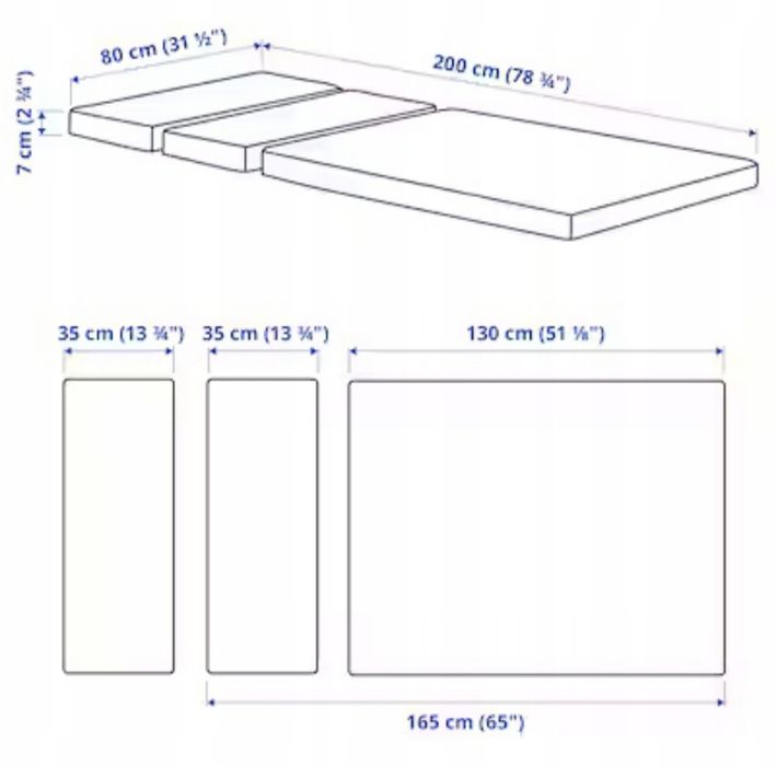 Materac rosnący 80x200 IKEA