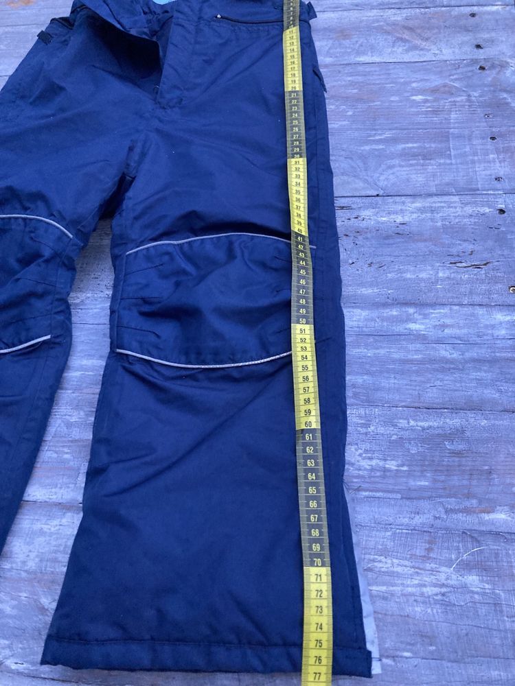 Spodnie narciarskie 110 zimowe ocieplane na szelkach unisex