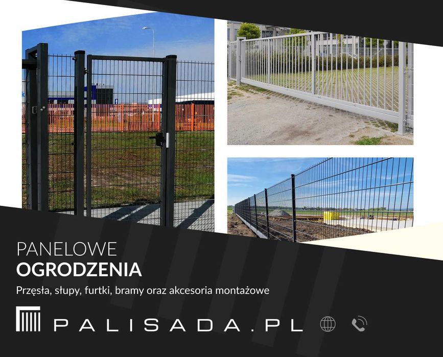 Słupek do ogrodzenia panelowego antracyt 40x60 mm DOSTAWA LUB MONTAŻ