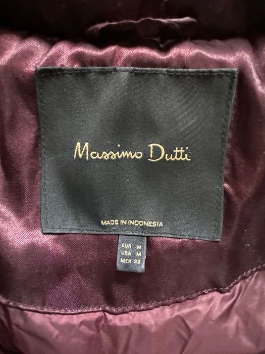 Massimo Dutti długa kurtka płaszczyk pikowany burgundowy S:M 36/38