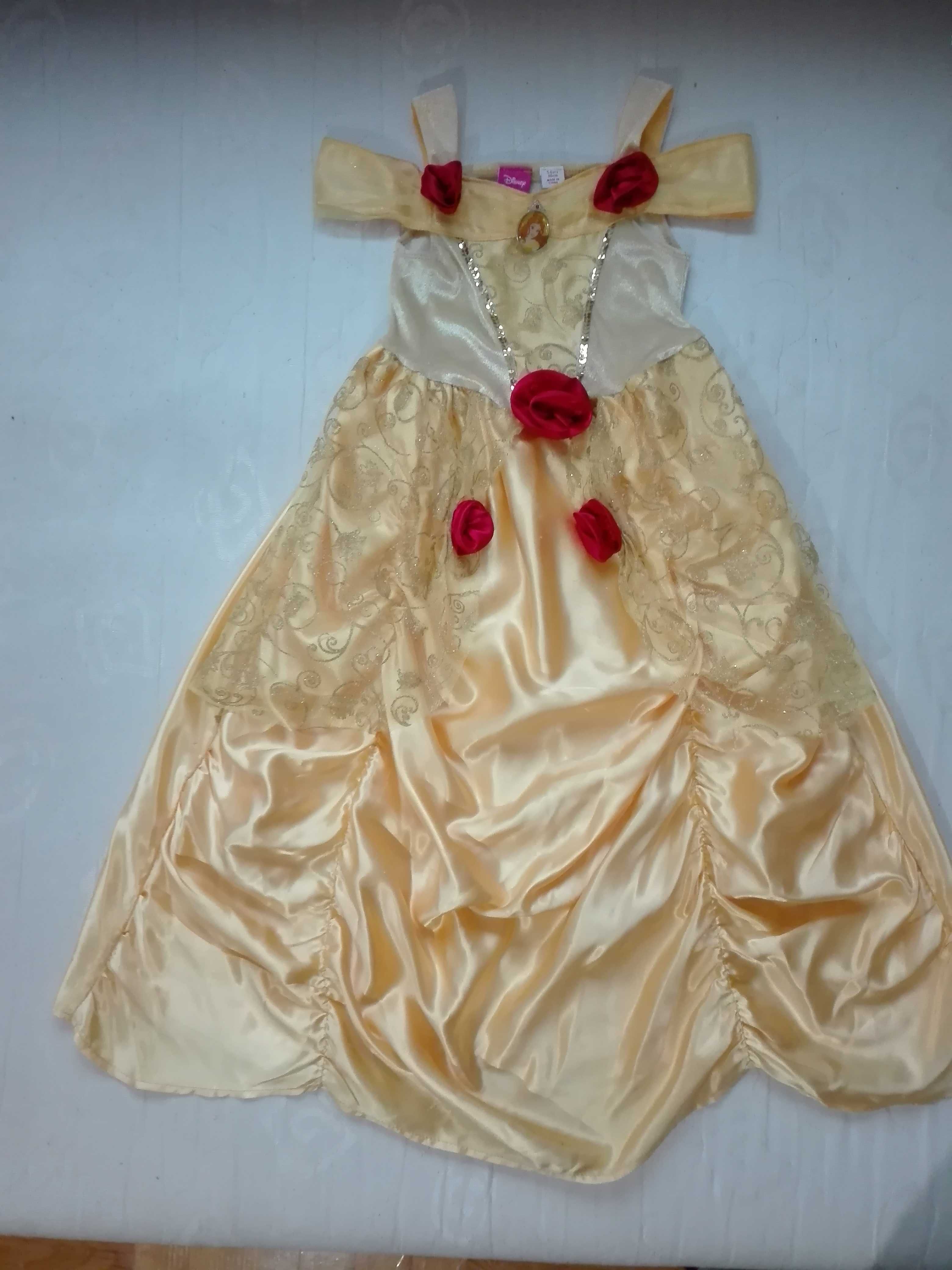 kostium, sukienka Bella, strój, 116, 5-6 lat, karnawał, Disney