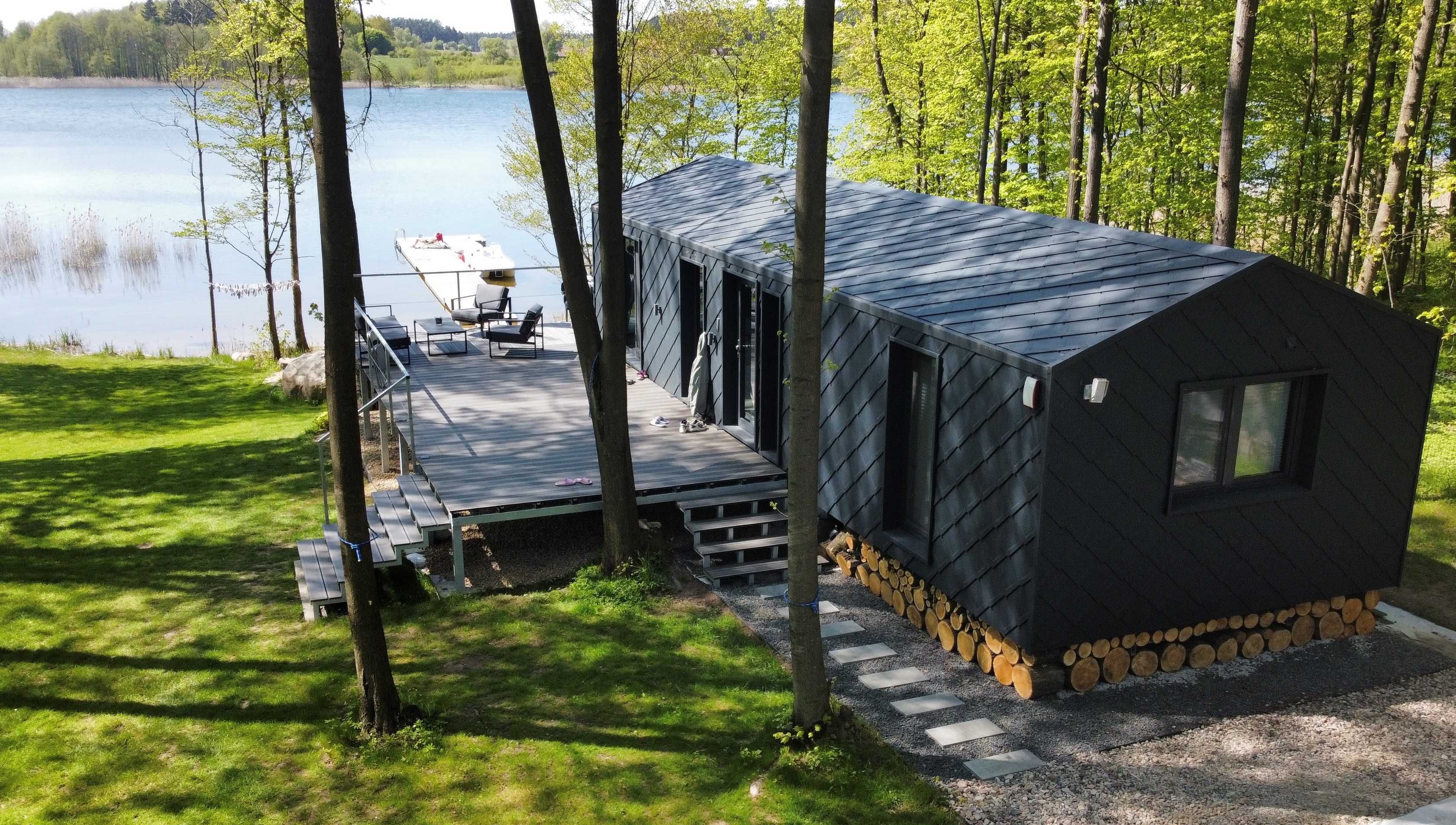 MAZURY Domek na kameralnej działce z prywatną plażą, jacuzzi, sauną