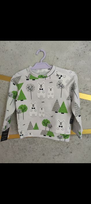 Bluzka bawełniana z długim rękawem bawełna cotton handmade 68