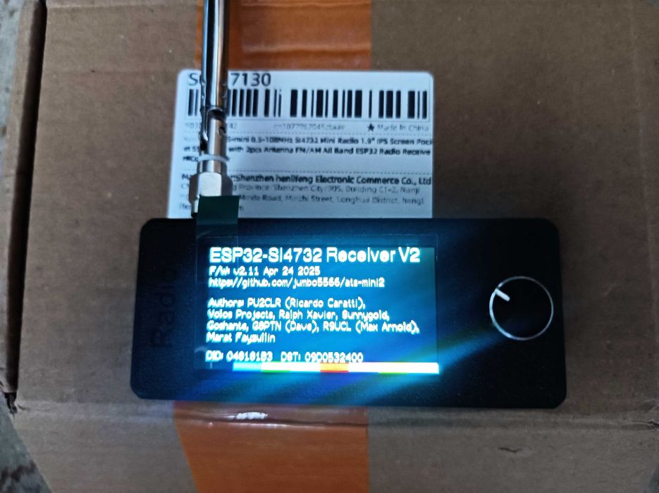 Radio nasłuchowe wersja V2 ATS-mini ESP32 SI4732 SSB CB 2 anteny aku