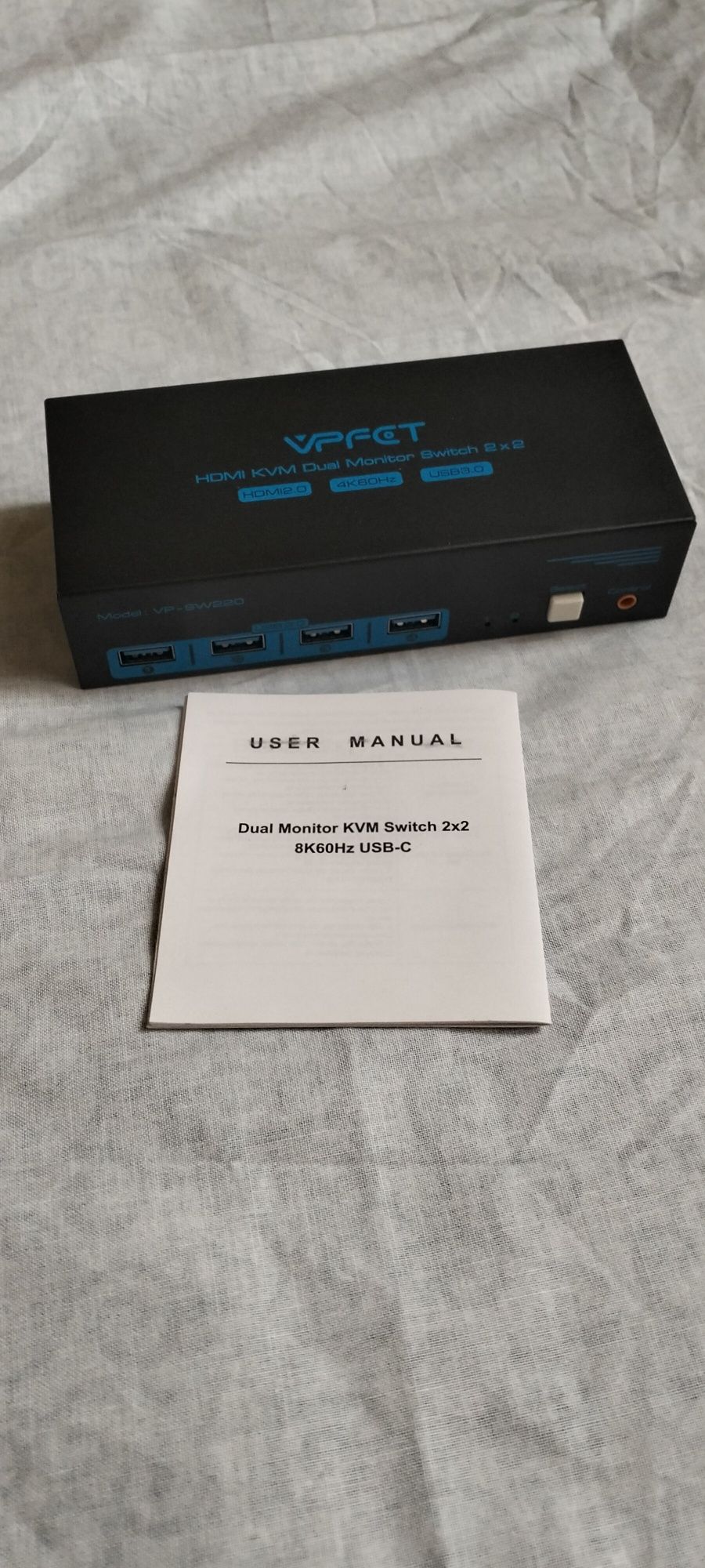 KVM переключатель VPFIT HDMI/DP для 2х мониторов,ПК,USB3.0 8K,4К
