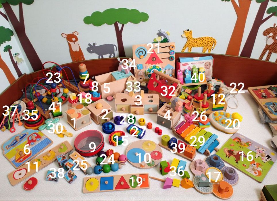 Дерев'яні іграшки Монтессорі для раннього розвитку