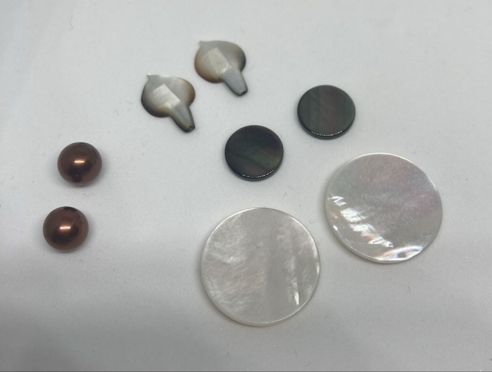 Conjunto de madrepérolas e par pérolas China