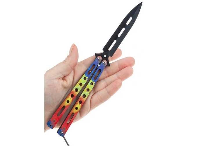 Nóż Motylkowy Balisong Ostry Blokada Kieszonkowy CS:GO Valorant 464b