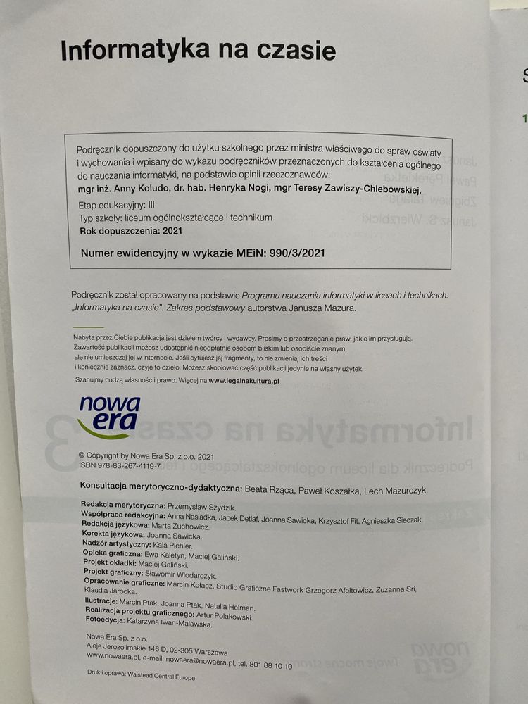 Informatyka na czasie 3 zakres podstawowy