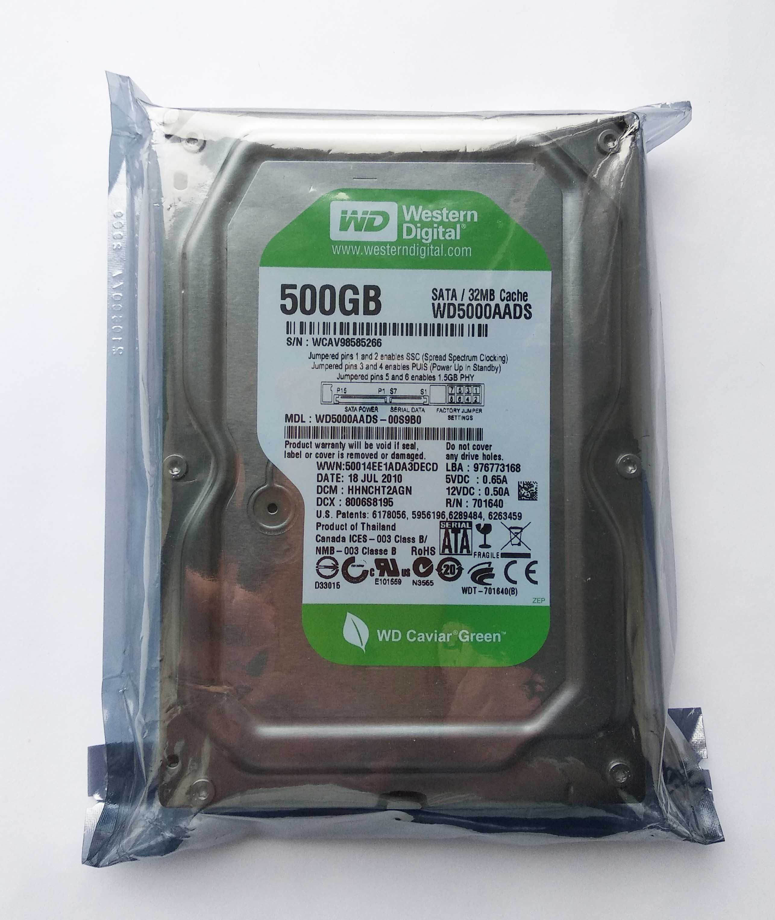 WD Green 500GB AADS SATA2 (Новый)