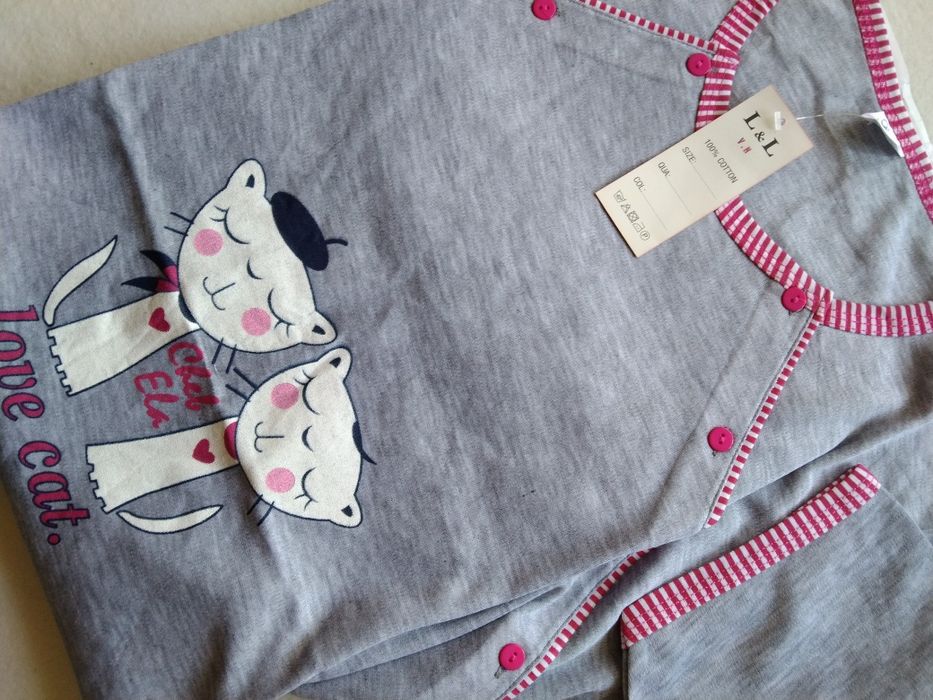 Koszula ciążowa L do karmienia odpinana rozpinana na boki piżama nocna