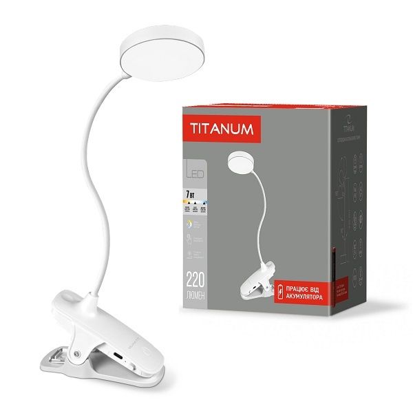 Настiльна LED лампа з акумулятором TITANUM TLTF-012W 7W 3000-6000K АКБ