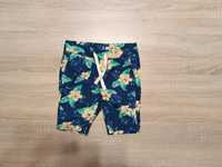 110 H&M krótkie spodenki bawełniane w kwiaty hawajskie tropical palmy