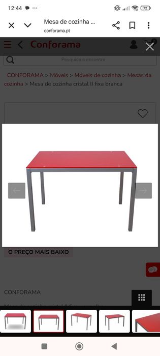 Mesa cozinha vidro temperado e duas cadeiras