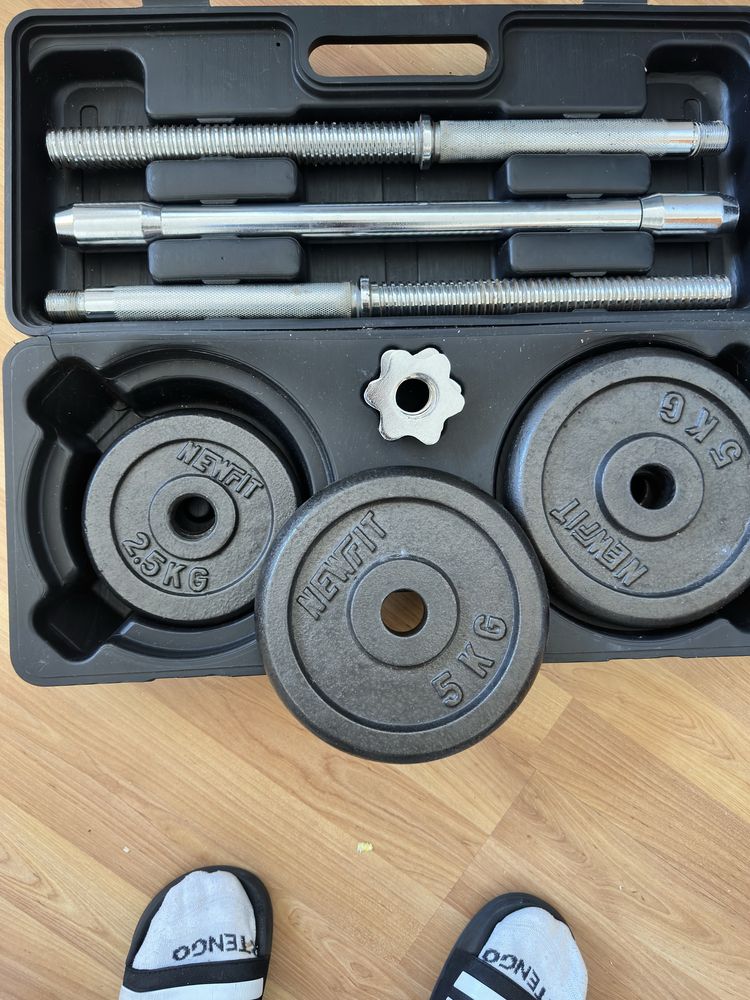 Barra de halteres 25 kg como novo