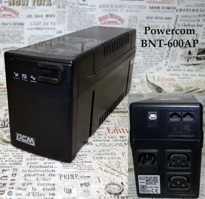 Бесперебойник  ИБП Powercom BNT-600A/AP. Гарантия от магазина!
