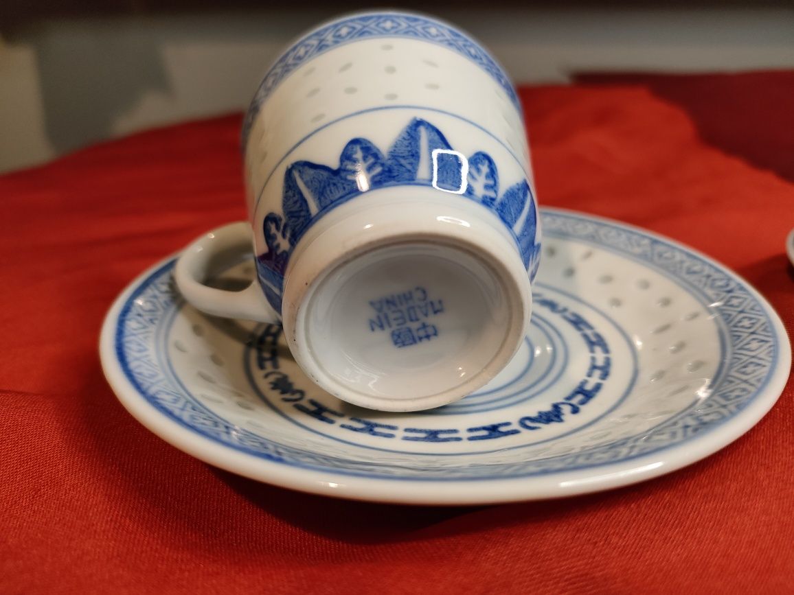 Filiżanki chińska porcelana ryżowa vintage