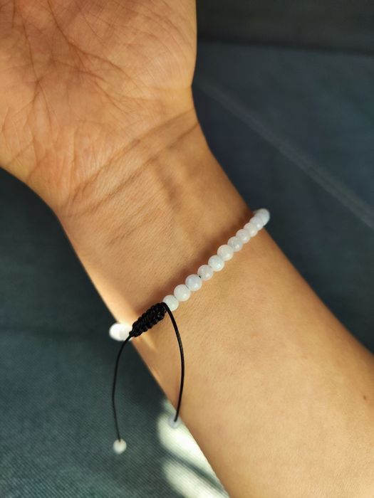 Bransoletka z kamieni crazy agat biała