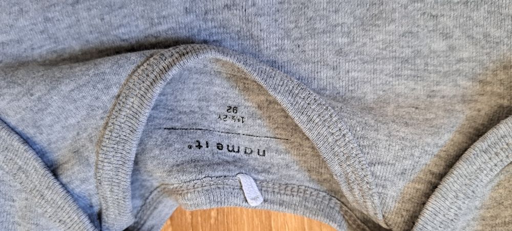 Body bawełniane, jednokolorowe, szare, name it, 92