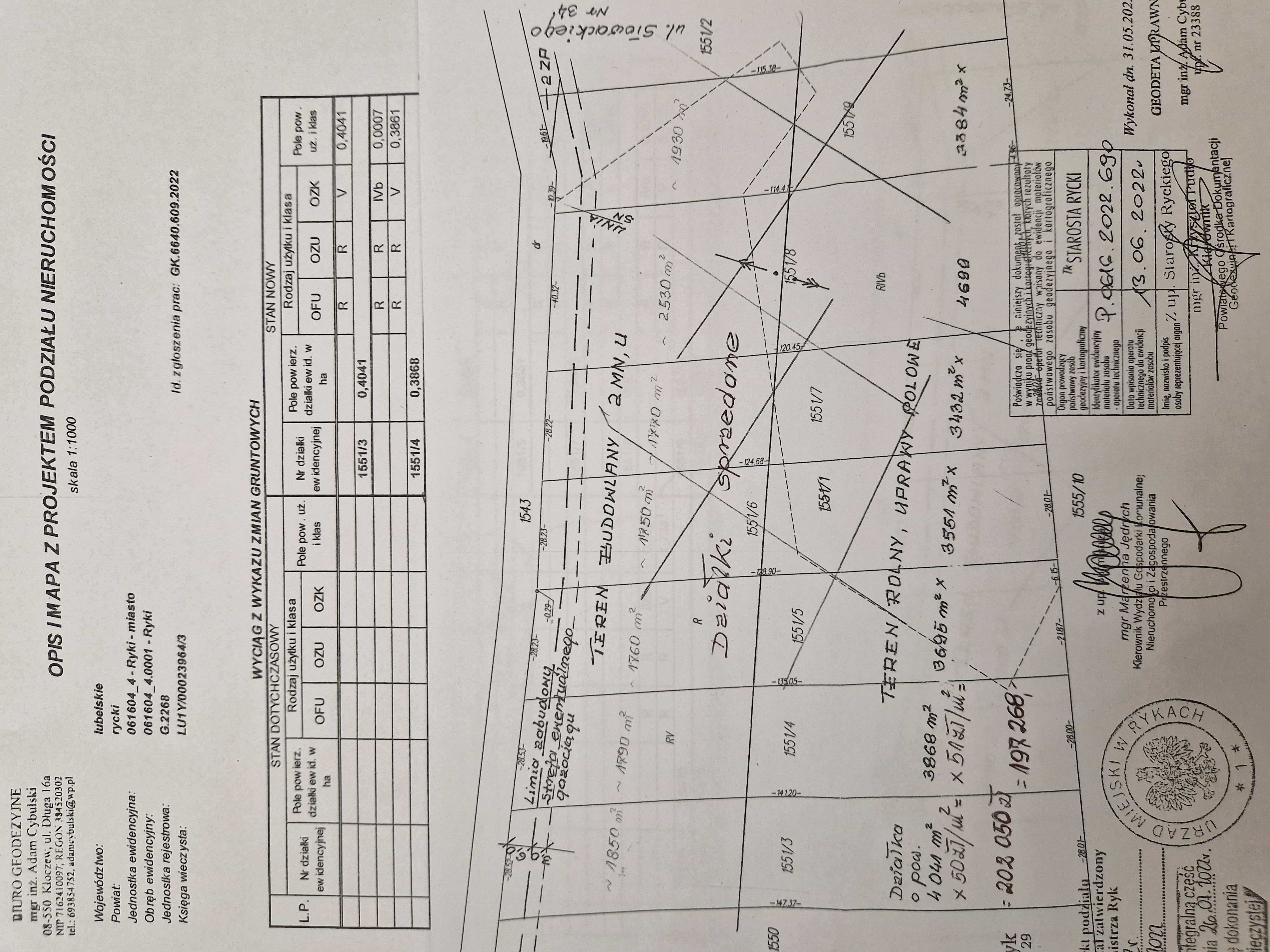 Działki budowlane Ryki ul.Słowackiego