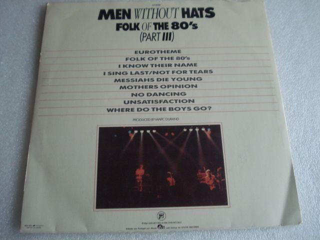 Antigo Vinil Men Without Hats ‎– Folk Of The 80's (Part III)