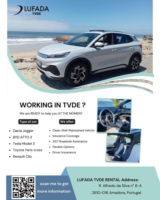 rent , byd atto 3 , tvde