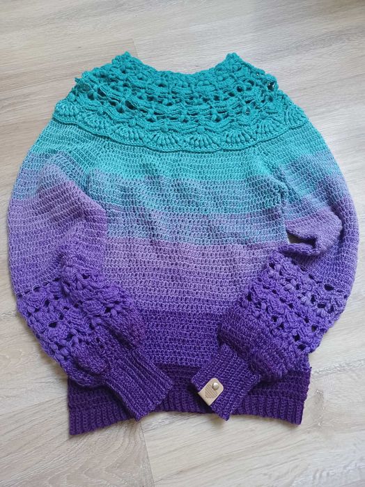Sweter Bluzka Szmaragd Fiolet