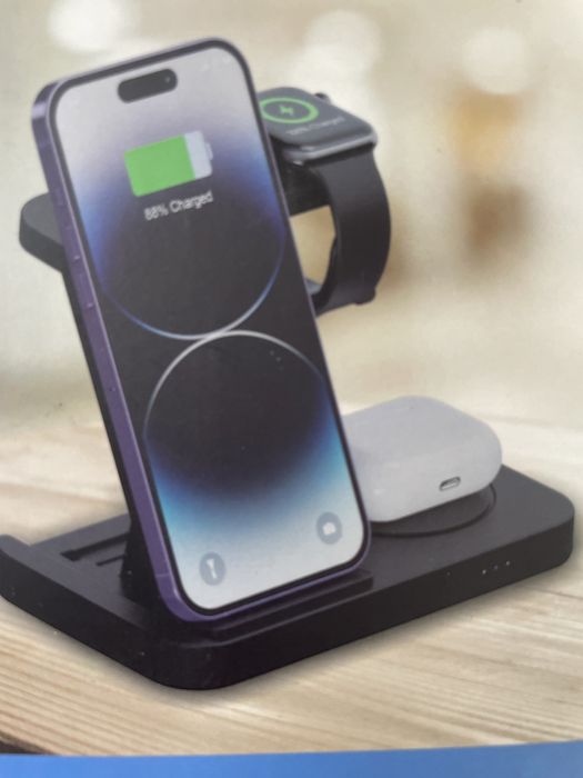 Suporte de carregamento telemovel, relogio e fones