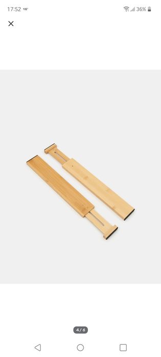 4x separator organizer przegroda do szuflady Sinsay bambus 100%