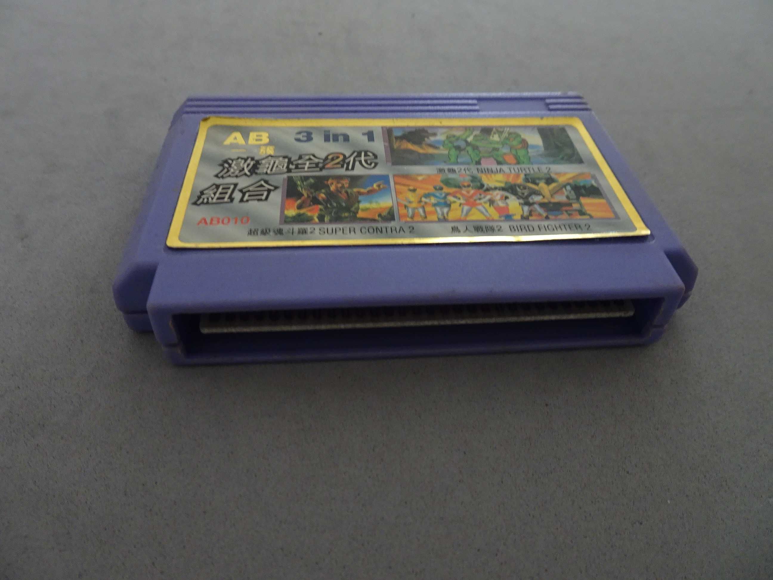 Jogo Famicom 3 in 1 Ninja Turtle 2 Super Contra 2 Bird Fighter 2