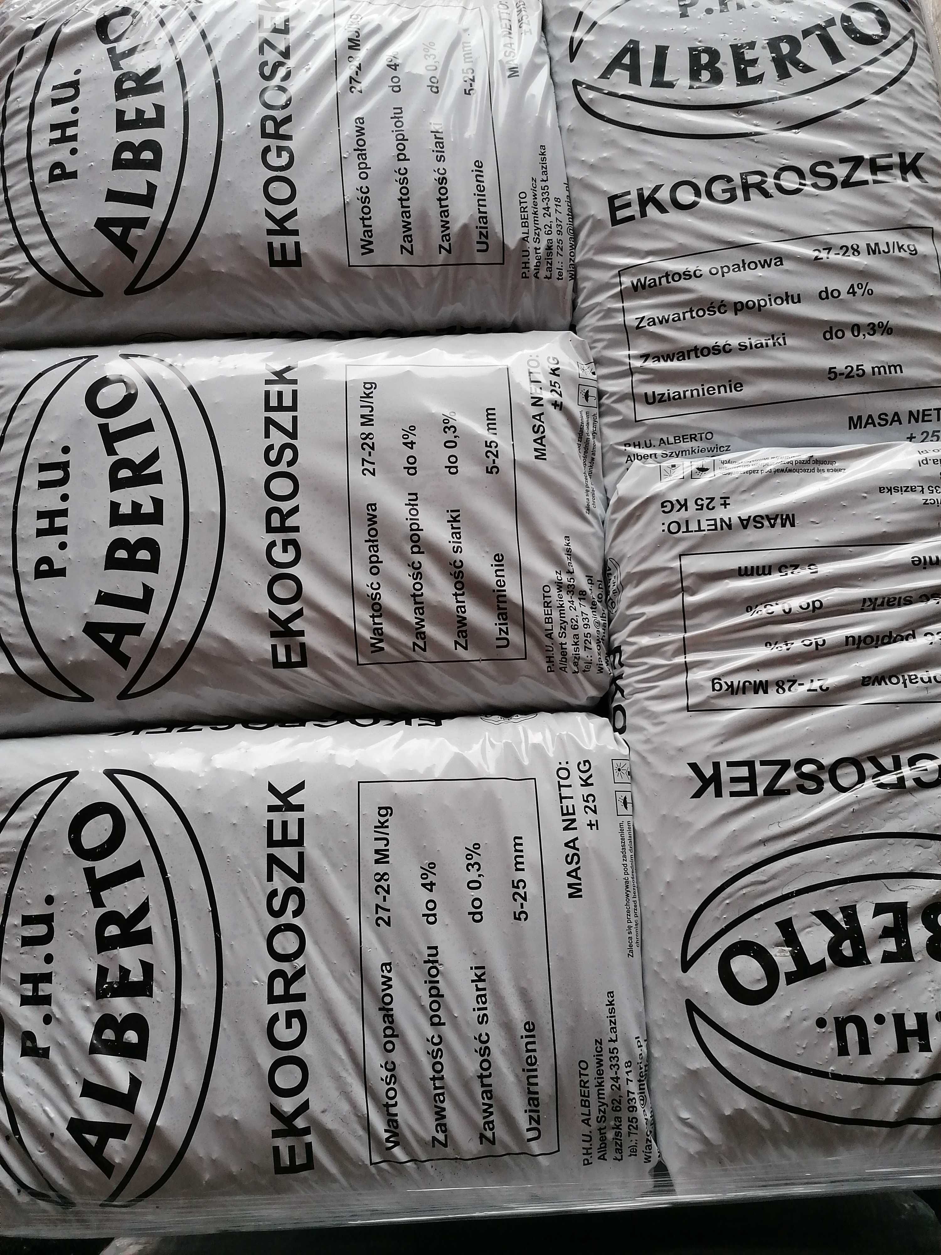 Ekogroszek wysokokaloryczny 28 MJ/kg workowany