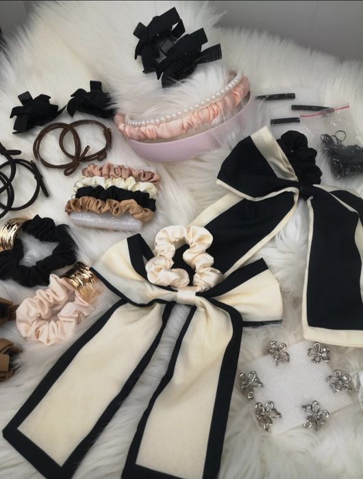 Mega duży zestaw akcesoriów do włosów opaski gumki spinki kokardki