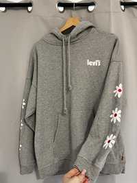 bluza na długi rękaw szara hoodie levis S 36