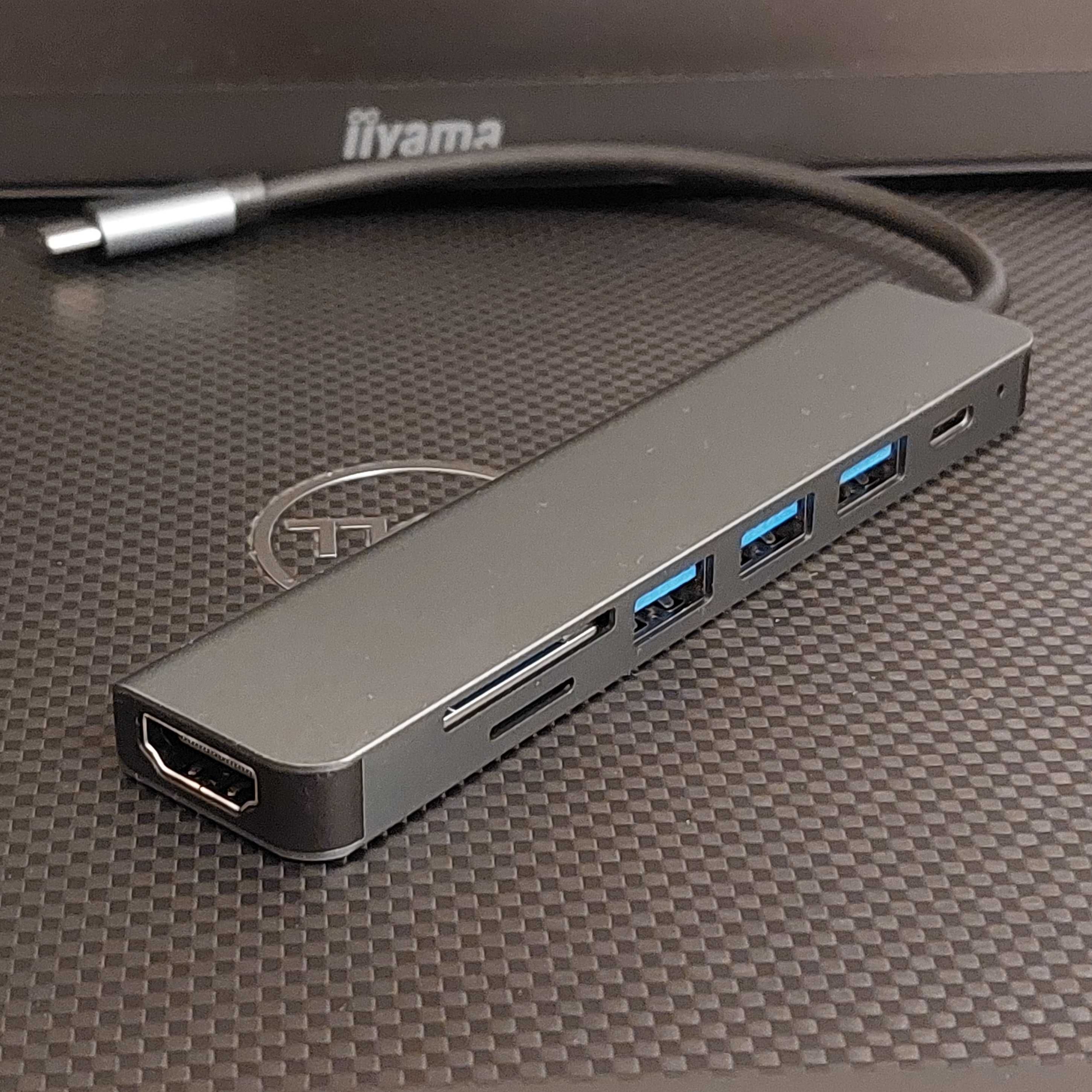 7-in-1 хаб (фото 1) док-станция репликатор HDMI, USB, card