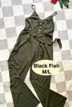 Black & Fish M/Lkombinezon khaki na ramiączkach długi guziki luksusowy