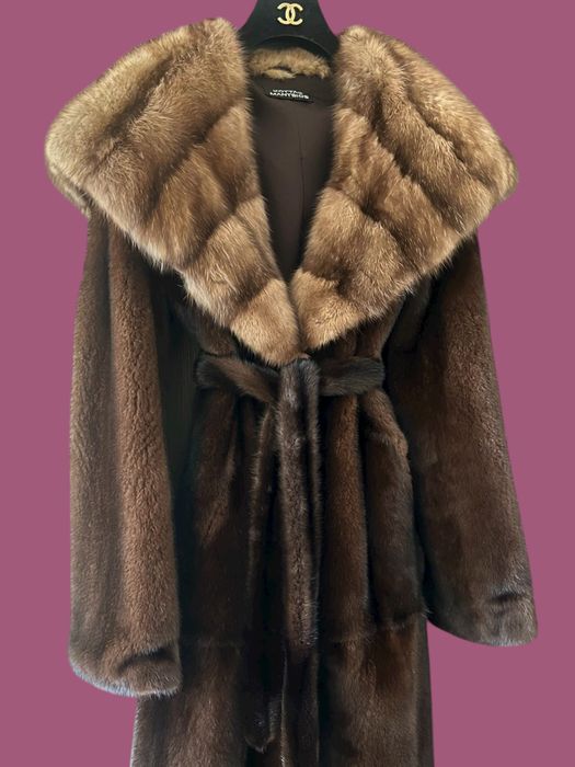 Шуба норка капюшон соболь баргузин