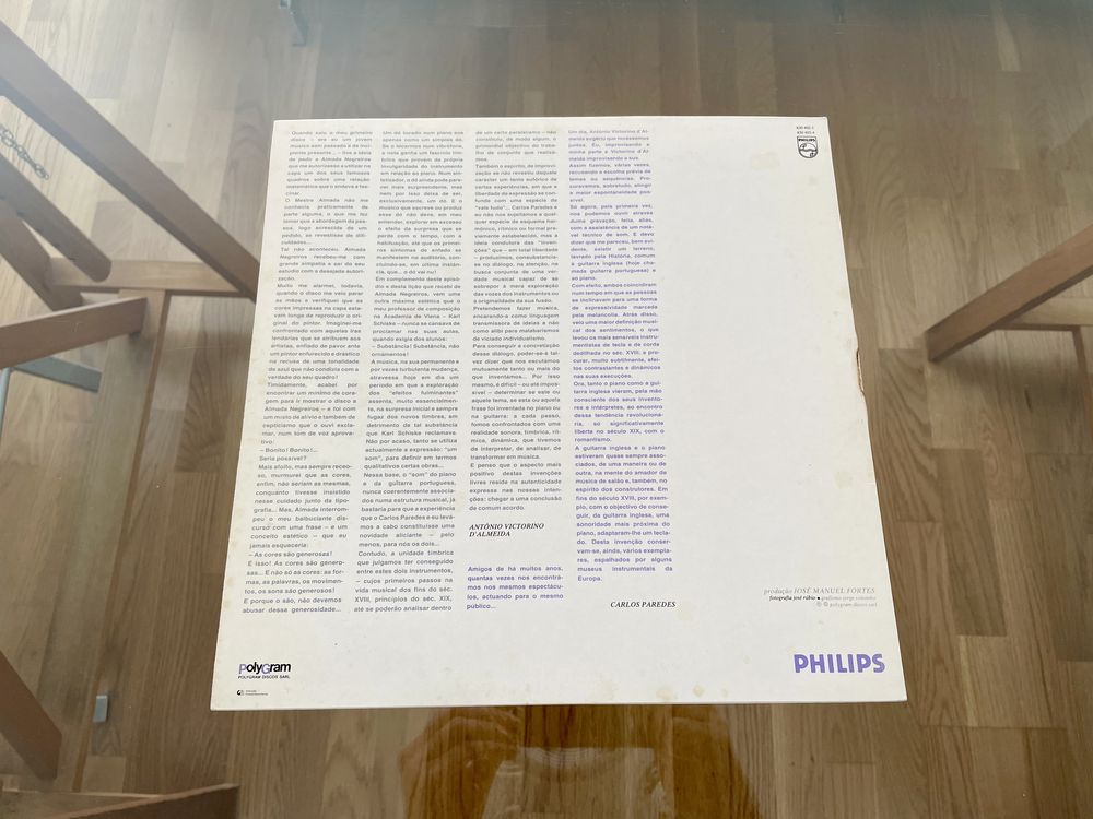 Carlos Paredes e António Vitorino D’Almeida LP Vinil