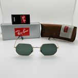 Солнцезащитные очки Ray Ban Octagonal 3556 Gold|Green