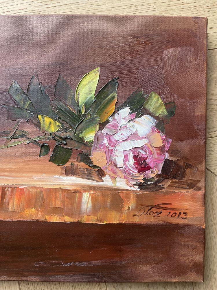Obraz ręcznie malowany na płótnie róża