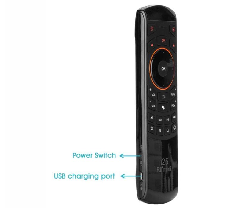 Mini bezprzewodowa klawiatura pilot Air Mouse Rii Mini i25 2.4G 2w1