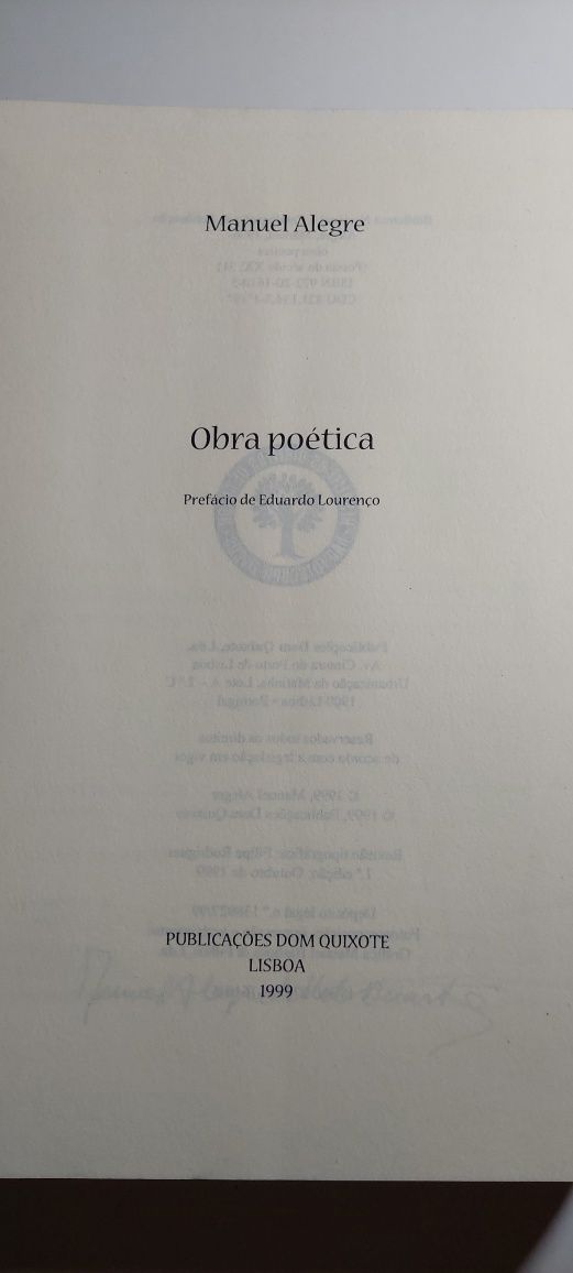 Obra Poética - Manuel Alegre (1ª edição)