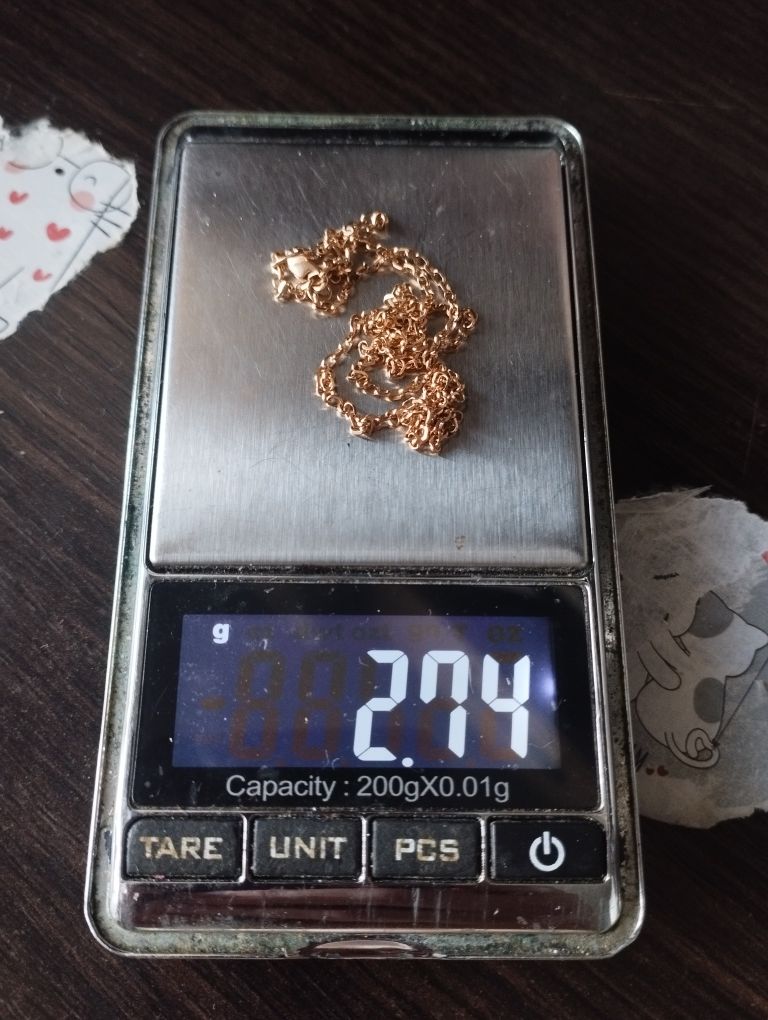 Золотая цепочка 45 см 2.74 грамма