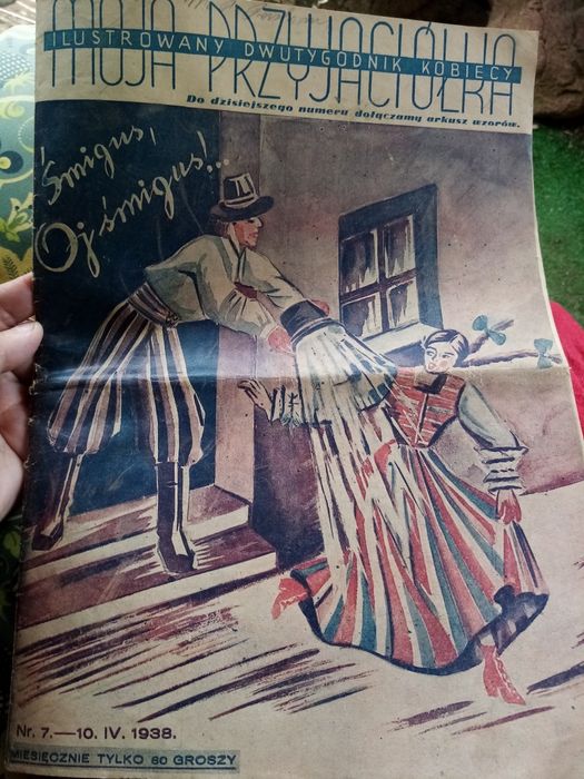 Unikat. Gazeta 1938r.Moja Przyjaciolka.14 stron. Wzory haftów.