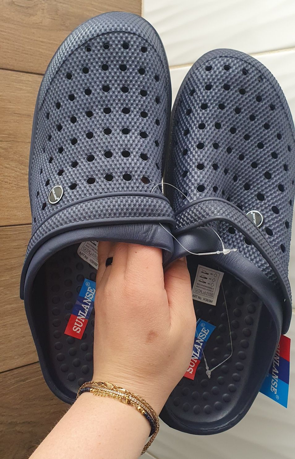 Klapki laczki krokodylki a'la crocs sunlanse 47 granatowe